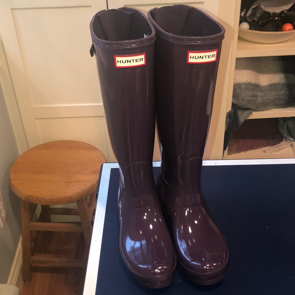 Purple hunter boots